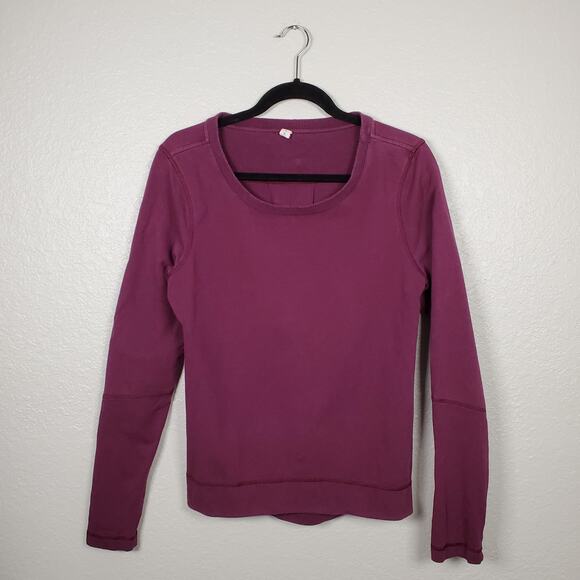 lululemon athletica Tops - Lululemon Sweatshirt Womens Size 6 Scoop Neck Long Sleeve Pullover Magenta